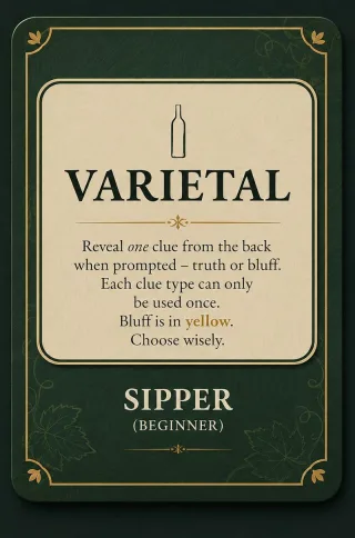 A Varietal card